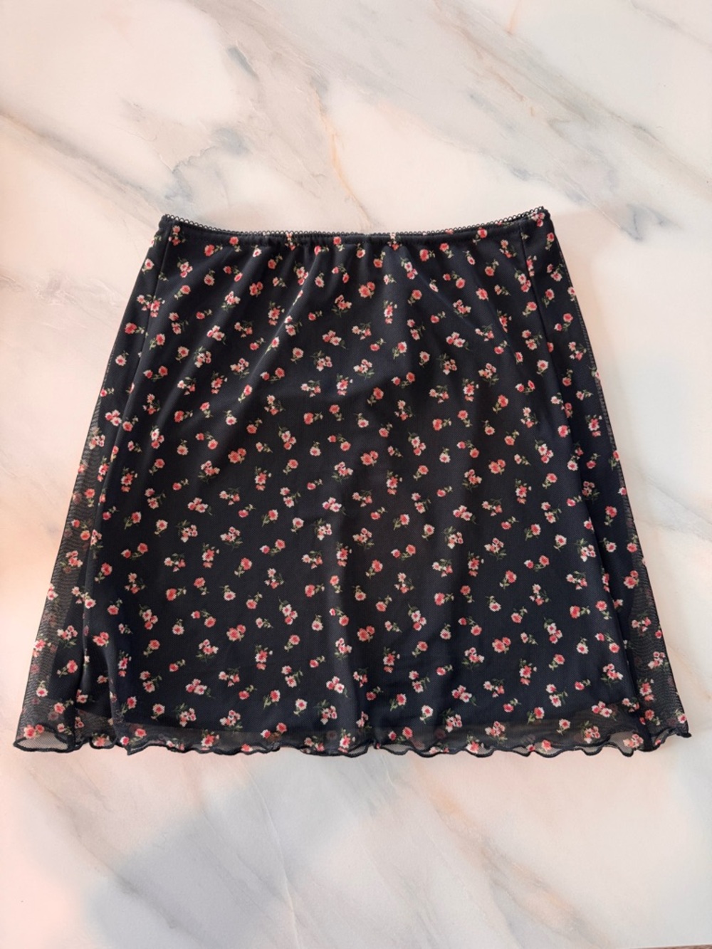 Urban Outfitters Floral Print Black Mini Skirt